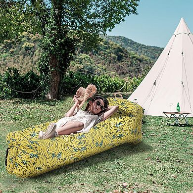 Naturehike Double-layered Inflatable Lounger Couch Air Sofa Hammock For Camping Beach (banana)