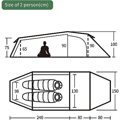 Naturehike Opalus Tunnel Backpacking Tent For 2 3 Person Lightweight Camping Tent With Footprint
