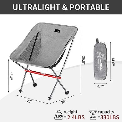Naturehike YL05 Camping Chair, All Aluminum Frame Ultralight Camp Chair With Storage Bag For Picnic