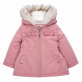 Toddler Girl Rokka&Rolla Puffer Jacket With Sherpa Fleece Lining