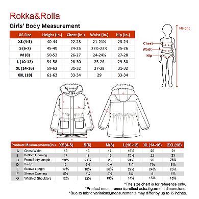 Girl Rokka&rolla Sherpa Fleece Lined Parka Coat