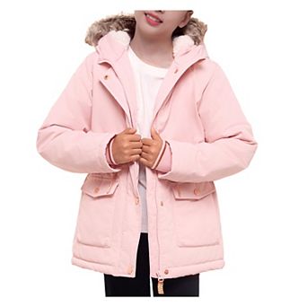 Girl Rokka&rolla Sherpa Fleece Lined Parka Coat