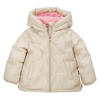Toddler Girls' Rokka&Rolla Fleece Lined Heart Puffer Jacket, Size 2T-5T