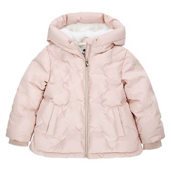 Toddler Girls' Rokka&Rolla Fleece Lined Heart Puffer Jacket, Size 2T-5T
