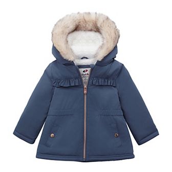 Baby Girl Rokka&Rolla Puffer Jacket With Sherpa Fleece Lining