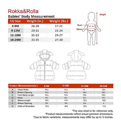 Baby Girl Rokka&rolla Soft Fleece Lined Puffer Jacket Winter Coat