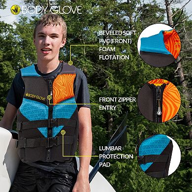 Body Glove Phantom Men's Life Vest, Lightweight Neoprene Life Jacket