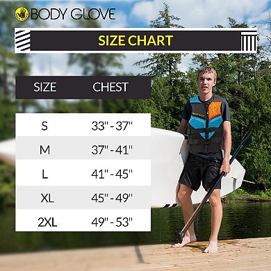 Body Glove Phantom Men's Life Vest, Lightweight Neoprene Life Jacket