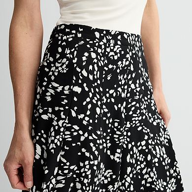 Women's Nine West Pleated Crepe Midi Skirt