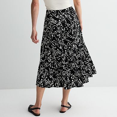 Women's Nine West Pleated Crepe Midi Skirt