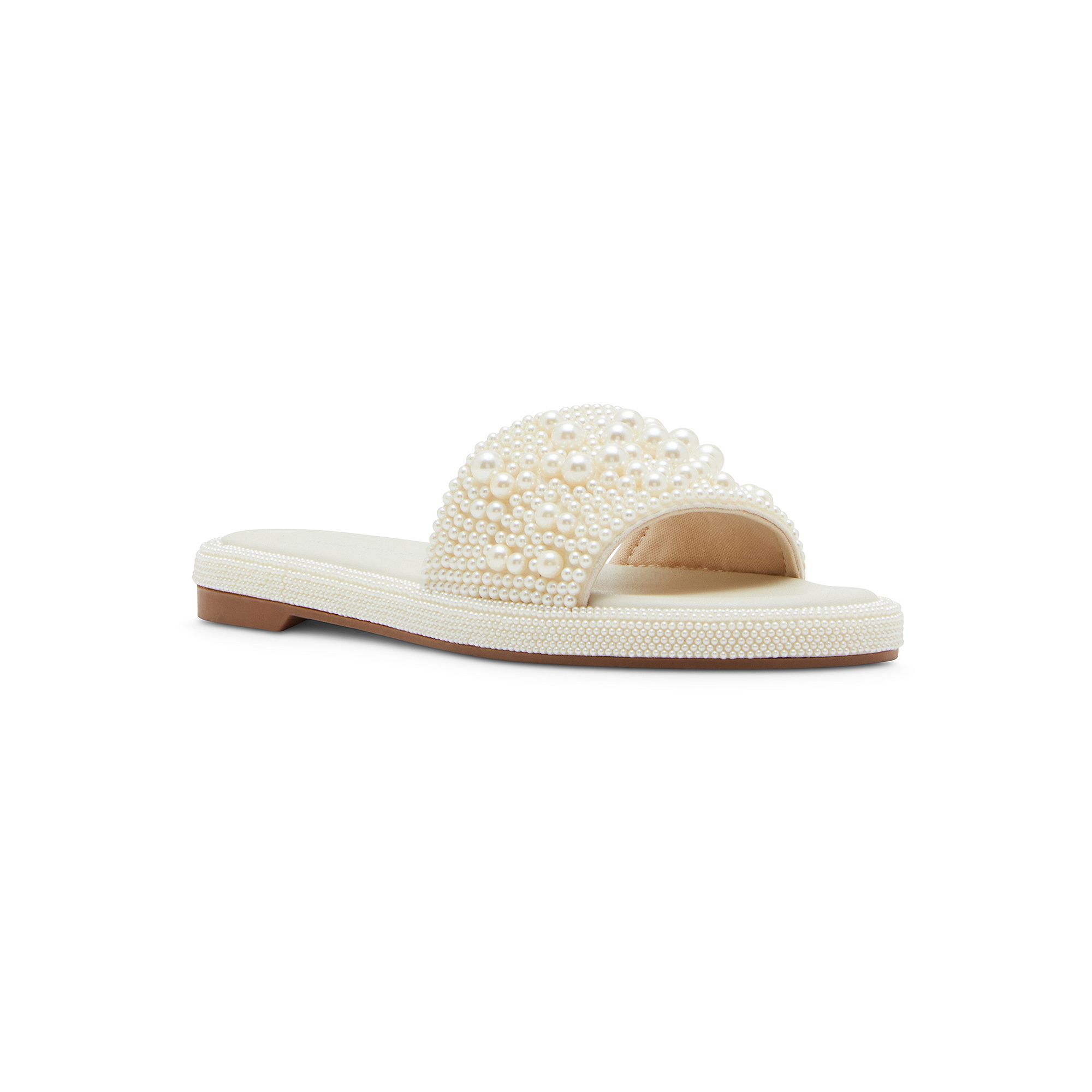 madden girl Amorre Womens Embellished Pearl Slides, Size: 5, Multi