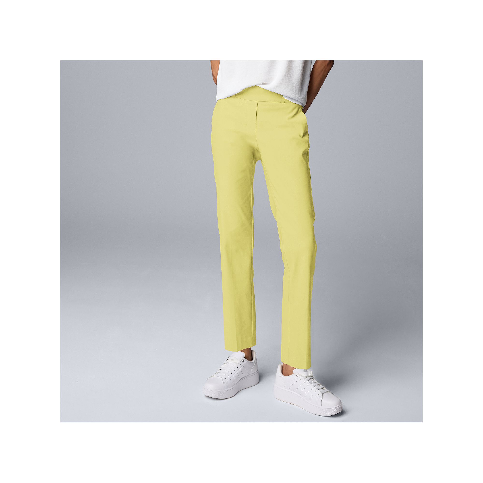 Petite Simply Vera Vera Wang Simply Polished Twill Ankle Pants, Womens, Si