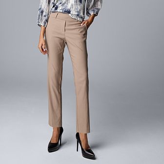 Petite Simply Vera Vera Wang Simply Polished Twill Ankle Pants