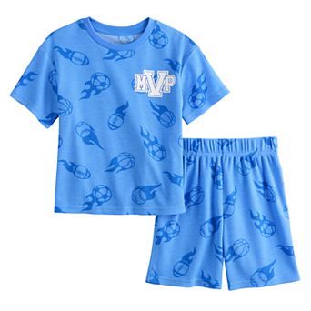 Boys 4-16 Cuddl Duds® Waffle Short Sleeve Pajama Top & Pajama Shorts Set