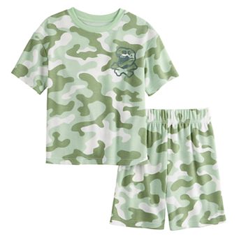 Boys 4-16 Cuddl Duds® Waffle Short Sleeve Pajama Top & Pajama Shorts Set