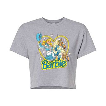 Juniors' Barbie® Retro Western Cowgirl Cropped Tee