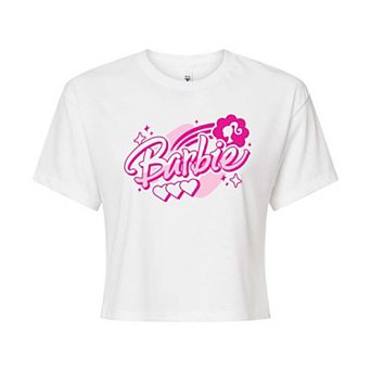Juniors' Barbie® Y2K Logo Cropped Tee
