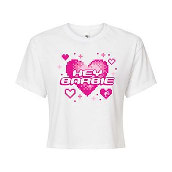 Juniors' Barbie® Y2K Hey Barbie Cropped Tee