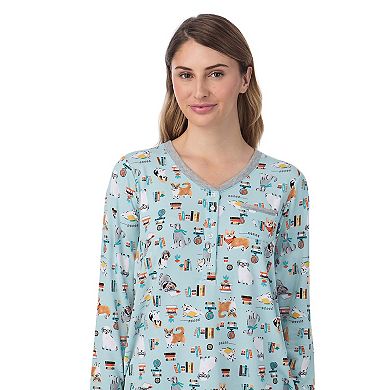 Women's Cuddl Duds® Cozy Long Sleeve Henley Pajama Top and Pajama Pants Set