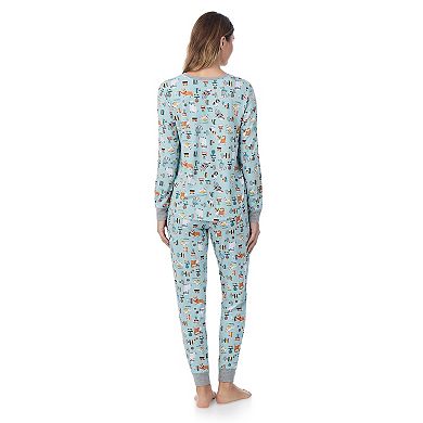 Women's Cuddl Duds® Cozy Long Sleeve Henley Pajama Top and Pajama Pants Set