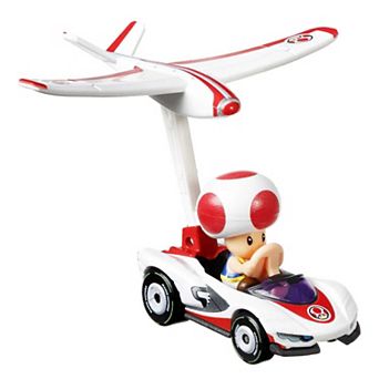 Hot Wheels Mario Kart Die-Cast Toad P-Wing and Plane Glider by Mattel