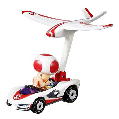 Hot Wheels Mario Kart Die-Cast Toad P-Wing and Plane Glider by Mattel