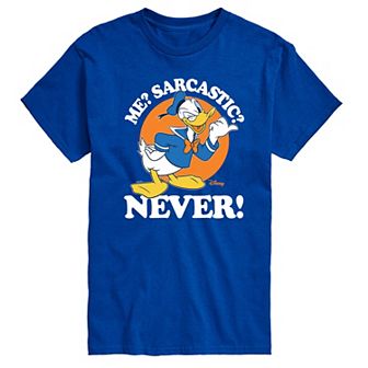 Disney's Mickey Mouse & Friends Donald Duck Men's Me Sarcastic Never Graphic Tee
