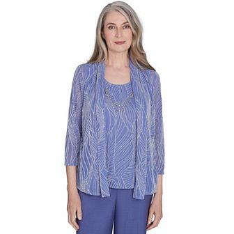 Women's Alfred Dunner Shimmer Leaf Two-in-One with Detachable Necklace
