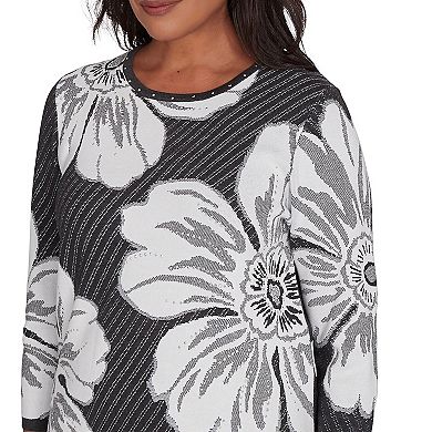 Women's Alfred Dunner Floral Textured Sweater