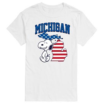Men's Peanuts Snoopy Michigan Americana Graphic Tee