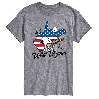 Men's Peanuts Snoopy West Virginia Americana Graphic Tee