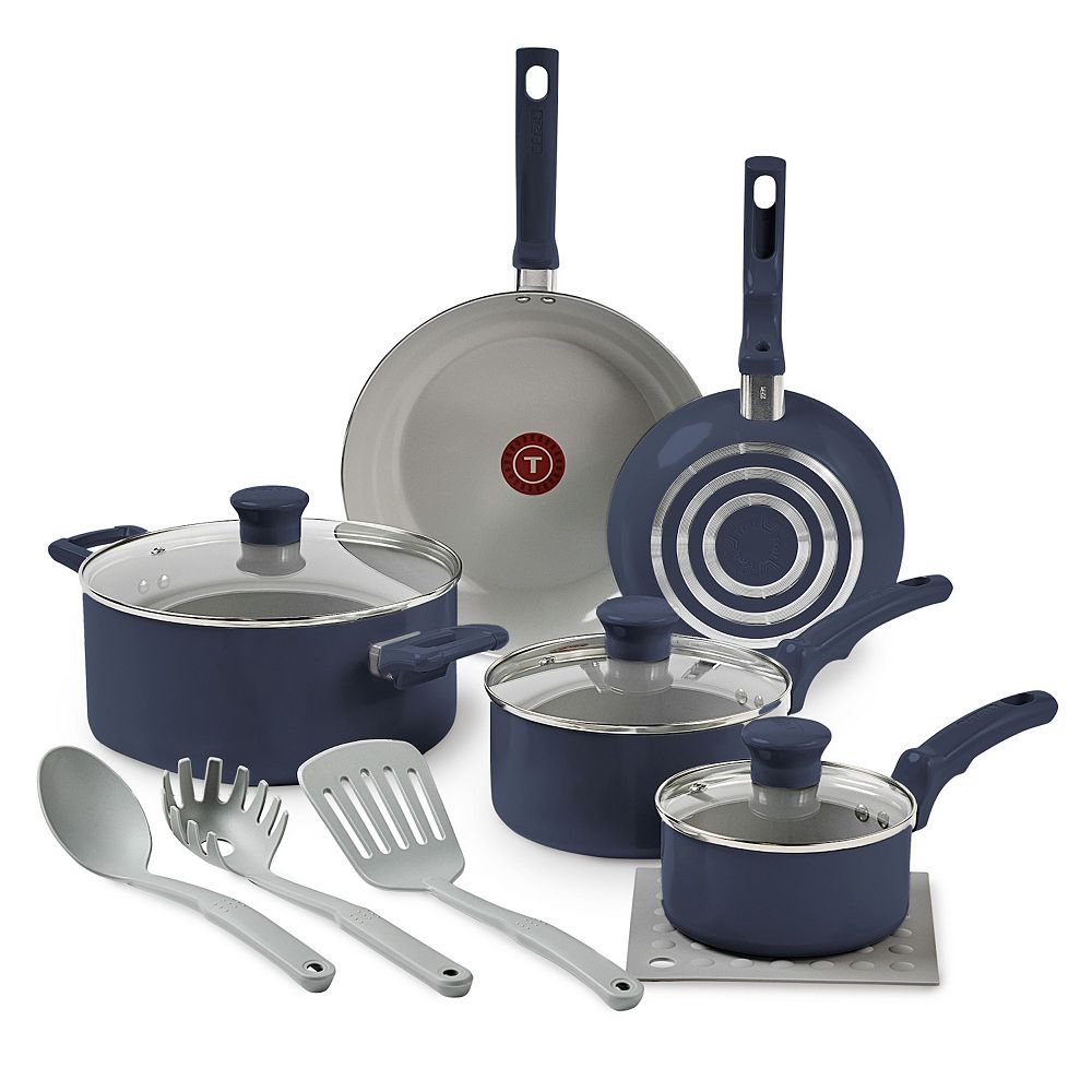 T-Fal Essentials 12-Piece Non-Stick Ceramic Pots & Pans Cookware Set