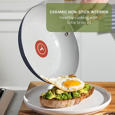 T-Fal Essentials 12-Piece Non-Stick Ceramic Pots & Pans Cookware Set