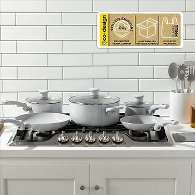 T-Fal Essentials 12-Piece Non-Stick Ceramic Pots & Pans Cookware Set