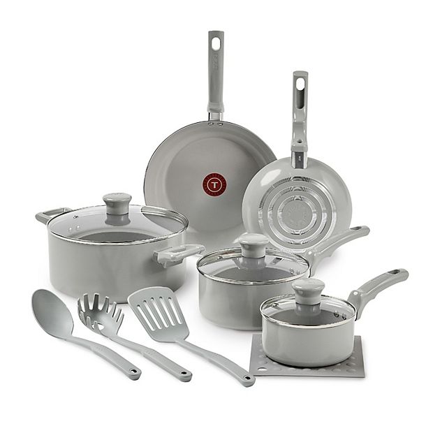 T-Fal Essentials 12-Piece Non-Stick Ceramic Pots & Pans Cookware Set