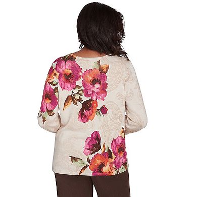 Women's Alfred Dunner Watercolor Floral Beaded Top