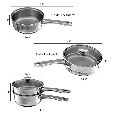 Classic Cuisine 6 Cup Double Boiler Pot Set