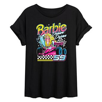 Juniors' Barbie® Dream Driver Oversized Tee