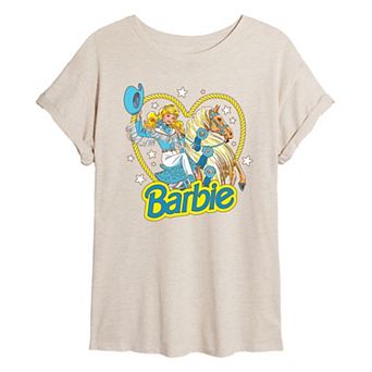 Juniors' Barbie® Retro Western Cowgirl Oversized Tee