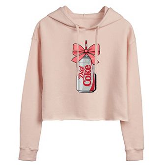Juniors' Diet Coke Can Bow Cropped Hoodie