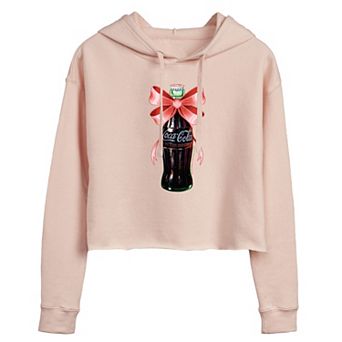 Juniors' Coca-Cola Bottle Bow Cropped Hoodie