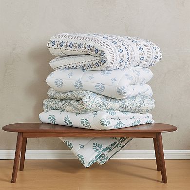 Madelinen® Reversible Solid / Print Down Alternative Comforter Set with Shams