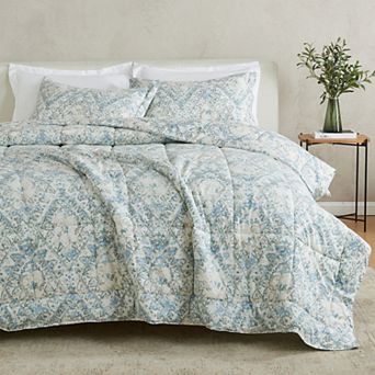 Madelinen® Reversible Solid / Print Down Alternative Comforter Set with Shams