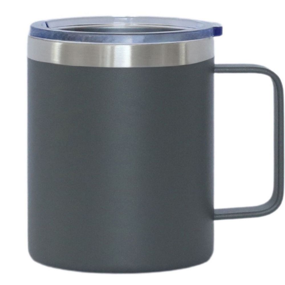 12 oz Stainless Steel Travel Mug with Handle - Grey