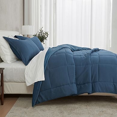 Madelinen® Reversible Solid Patterned Down Alternative Comforter Set with Shams