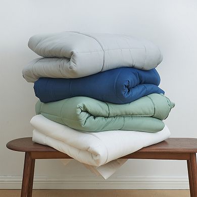 Madelinen® Reversible Solid Patterned Down Alternative Comforter Set with Shams