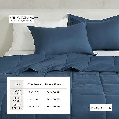 Madelinen® Reversible Solid Patterned Down Alternative Comforter Set with Shams