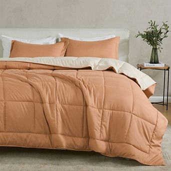 Madelinen® Reversible Solid Patterned Down Alternative Comforter Set with Shams