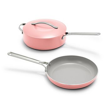 GreenPan Nova 3 pc Healthy Ceramic Nonstick Cookware Set 10 in Frypan & 4.37-qt Sauté Pan with Lid