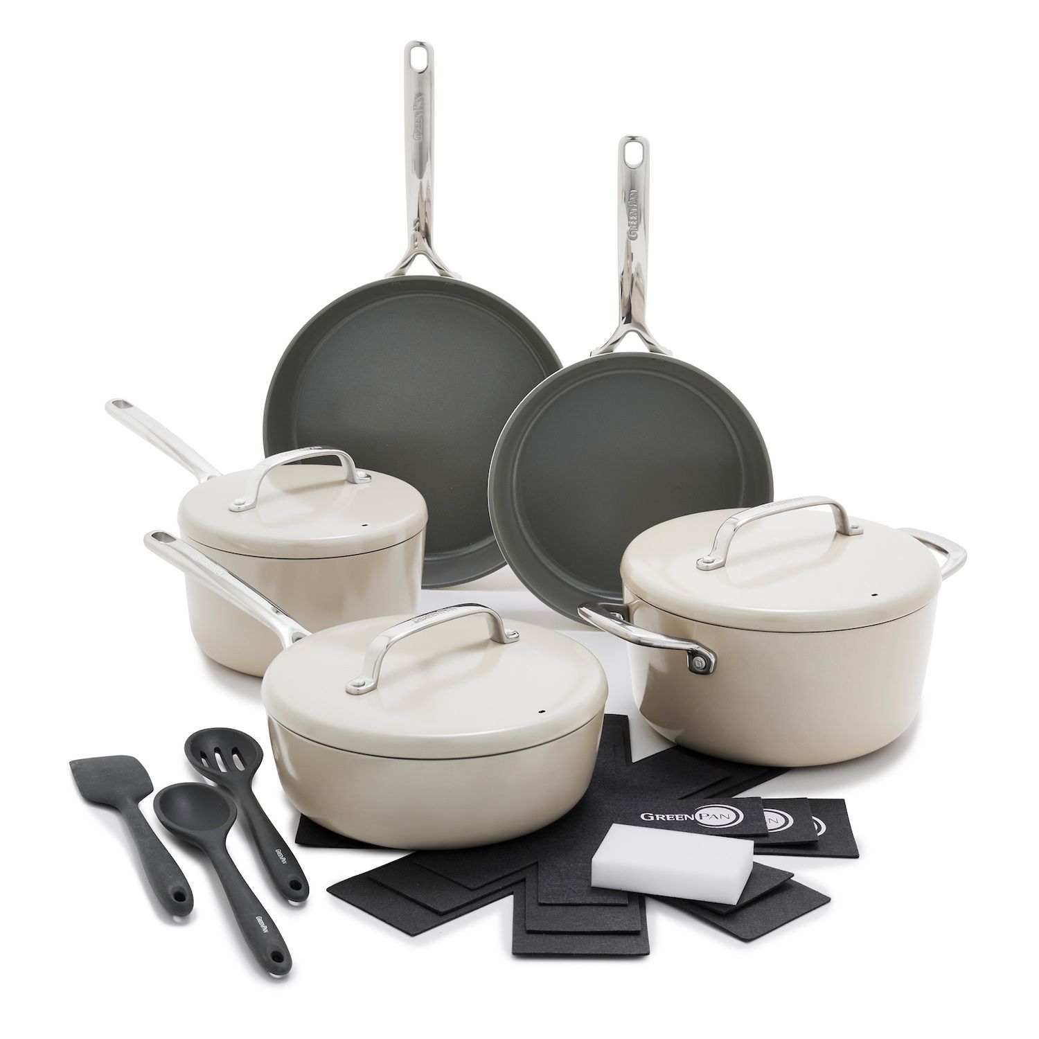GreenPan GP5 Hard-Anodized Aluminum Healthy Ceramic Nonstick 14-pc. Cookware Pots & Pans Set ‼️incomplete set‼️